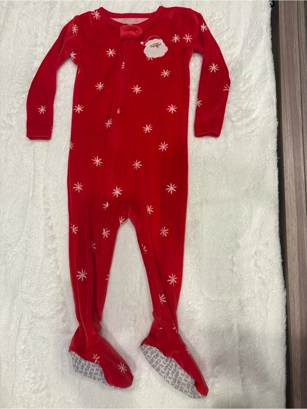 Carter's Pink Infant Footed Christmas Soft Fleece  Pajama Set 18 mos